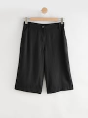 Black Linen Rich Jort Shorts - Image 5 of 7