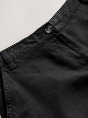Black Linen Rich Jort Shorts - Image 6 of 7