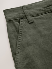 Khaki Green Linen Rich Jort Shorts - Image 6 of 7