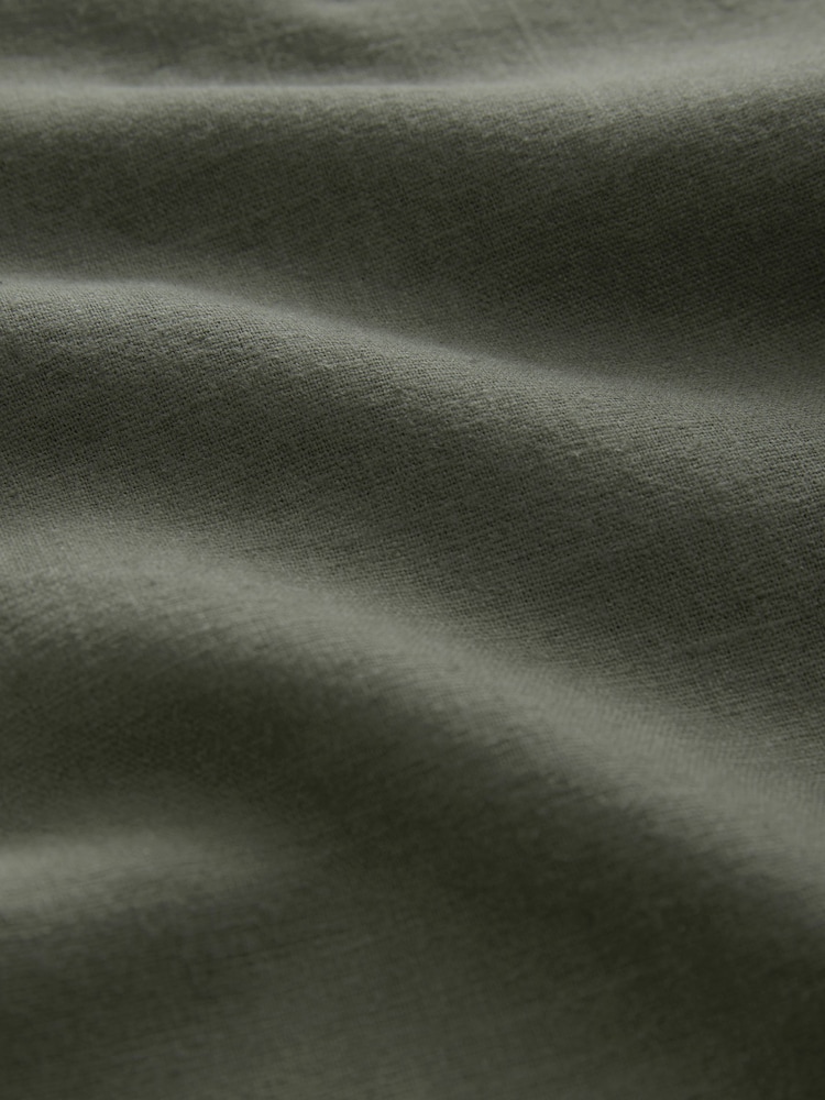 Khaki Green Linen Rich Jort Shorts - Image 7 of 7