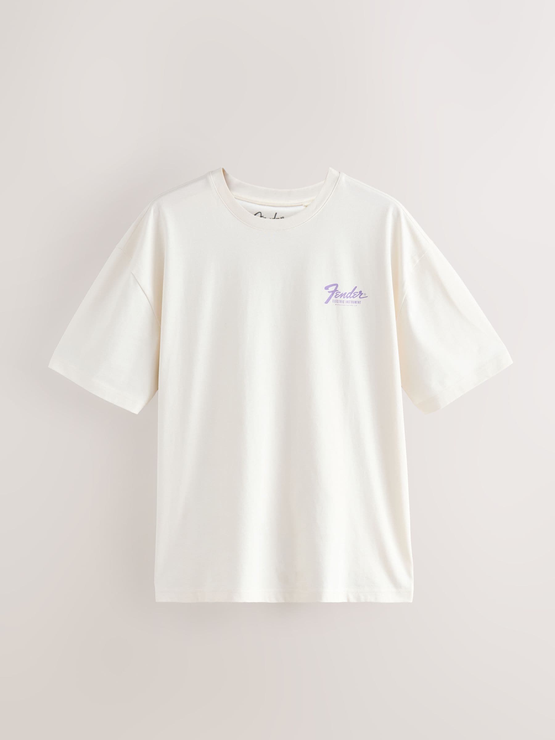 Buy Ecru Fender Regular Fit Band Graphic Print T-Shirt from Next USA