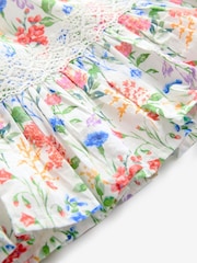 Laura Ashley Multi Elston Gardens Floral Print Lace Cotton Dress - Image 10 of 10