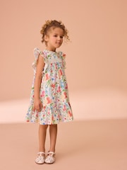Laura Ashley Multi Elston Gardens Floral Print Lace Cotton Dress - Image 3 of 10