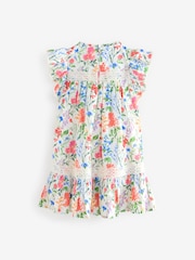 Laura Ashley Multi Elston Gardens Floral Print Lace Cotton Dress - Image 8 of 10