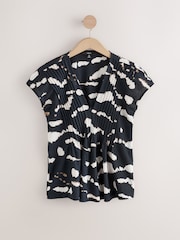 Monochrome Pintuck V-Neck Top - Image 5 of 7