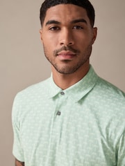 Palmeras en verde - Polo de manga corta con estampado - Imagen 1 de 8