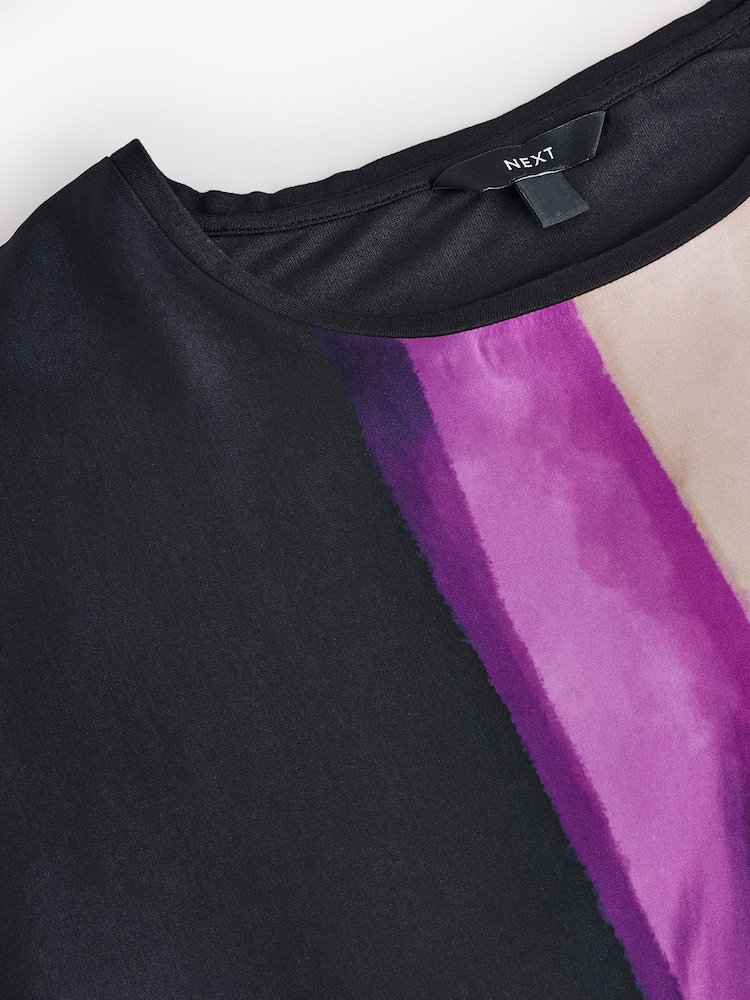 Schwarz/Bunt - Kurzarm-Top mit Print - Bild 7 von 7 Schwarz/Bunt - Kurzarm-Top mit Print - Bild 7 von 7