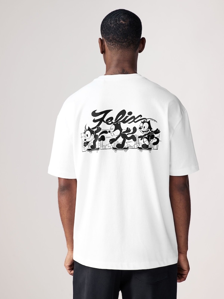 Weiß - Felix the Cat – lizenziertes T-Shirt aus 100 % Baumwolle - Bild 1 von 8 Weiß - Felix the Cat – lizenziertes T-Shirt aus 100 % Baumwolle - Bild 1 von 8