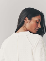 Ecru Textured Long Sleeve Top - Image 4 of 8