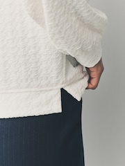 Ecru Textured Long Sleeve Top - Image 5 of 8