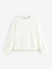 Ecru Textured Long Sleeve Top - Image 6 of 8