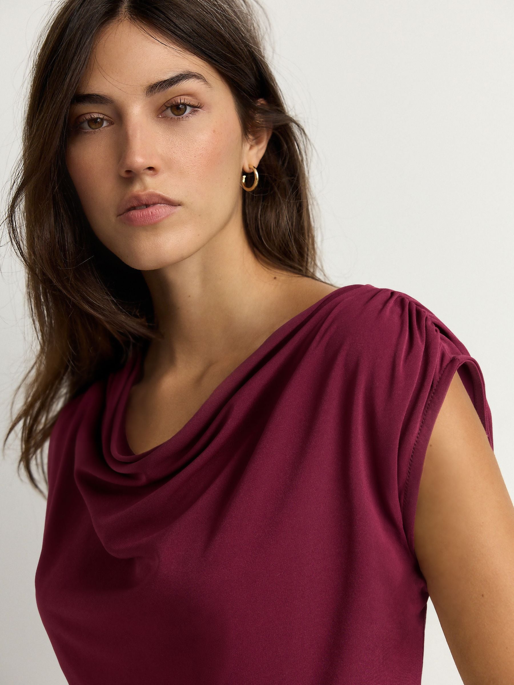 Buy Burgundy Red Sleeveless Drape Top from Next USA