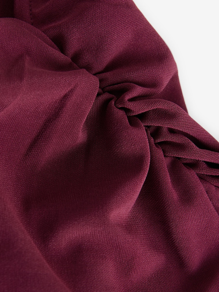 Burgundy Red Sleeveless Drape Top - Image 6 of 6