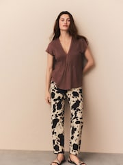 Rose Pink Pintuck V-Neck Top - Image 2 of 7