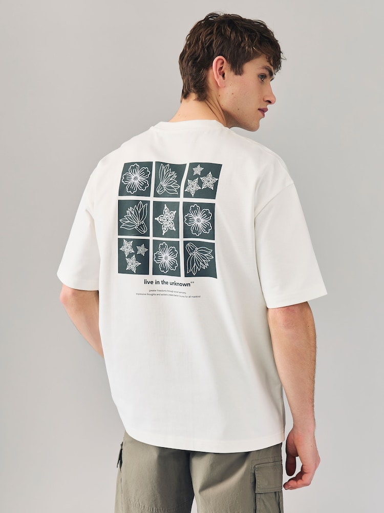 білий Tile - Вільний крій - Graphic Print Heavy Weight T-Shirt - Image 1 of 9