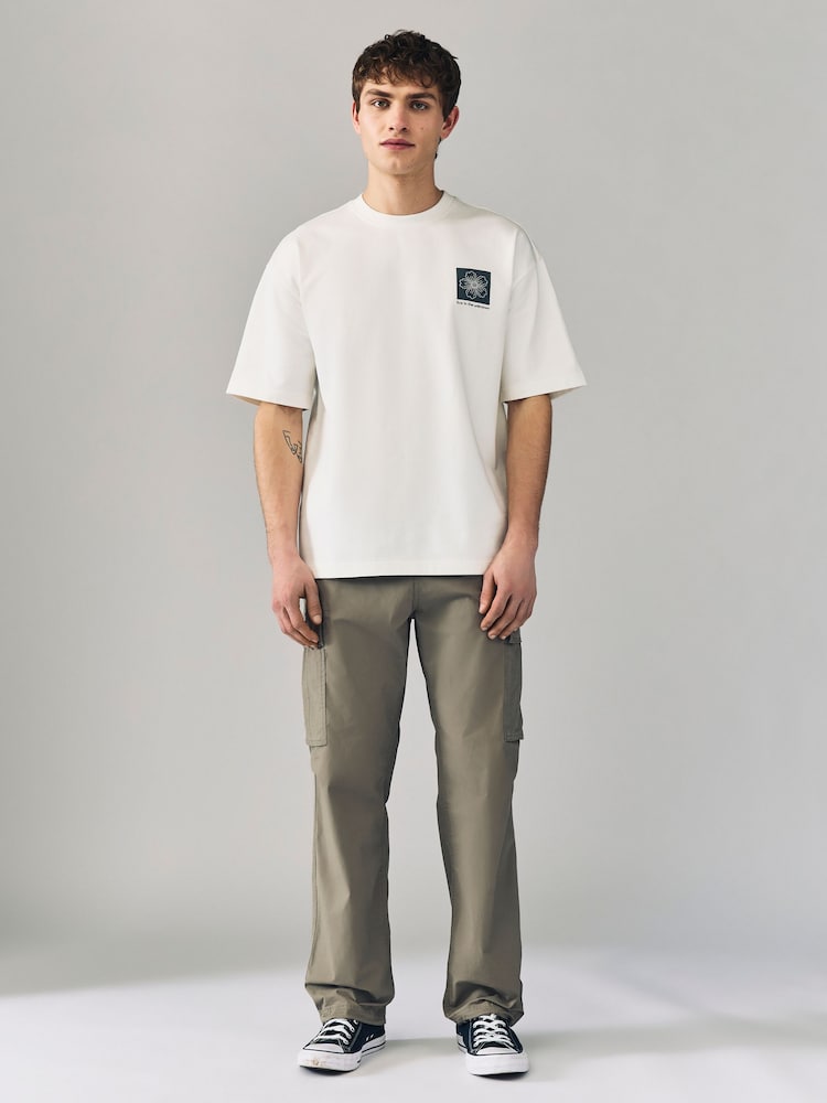 білий Tile - Вільний крій - Graphic Print Heavy Weight T-Shirt - Image 2 of 9
