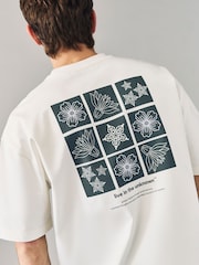 білий Tile - Вільний крій - Graphic Print Heavy Weight T-Shirt - Image 4 of 9