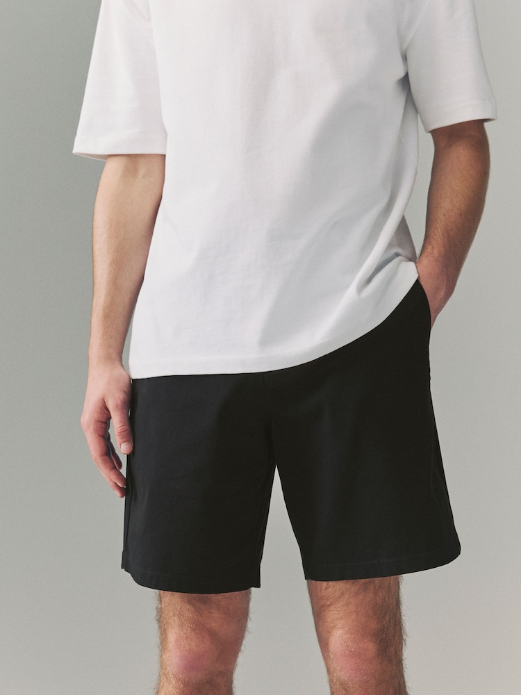 Negro - Corte amplio - Pantalones cortos chinos elásticos - Imagen 1 de 9