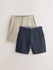 Marineblau/Stone - Lockere Passform - Stretch-Chinoshorts, 2er-Pack - Image 1 of 7