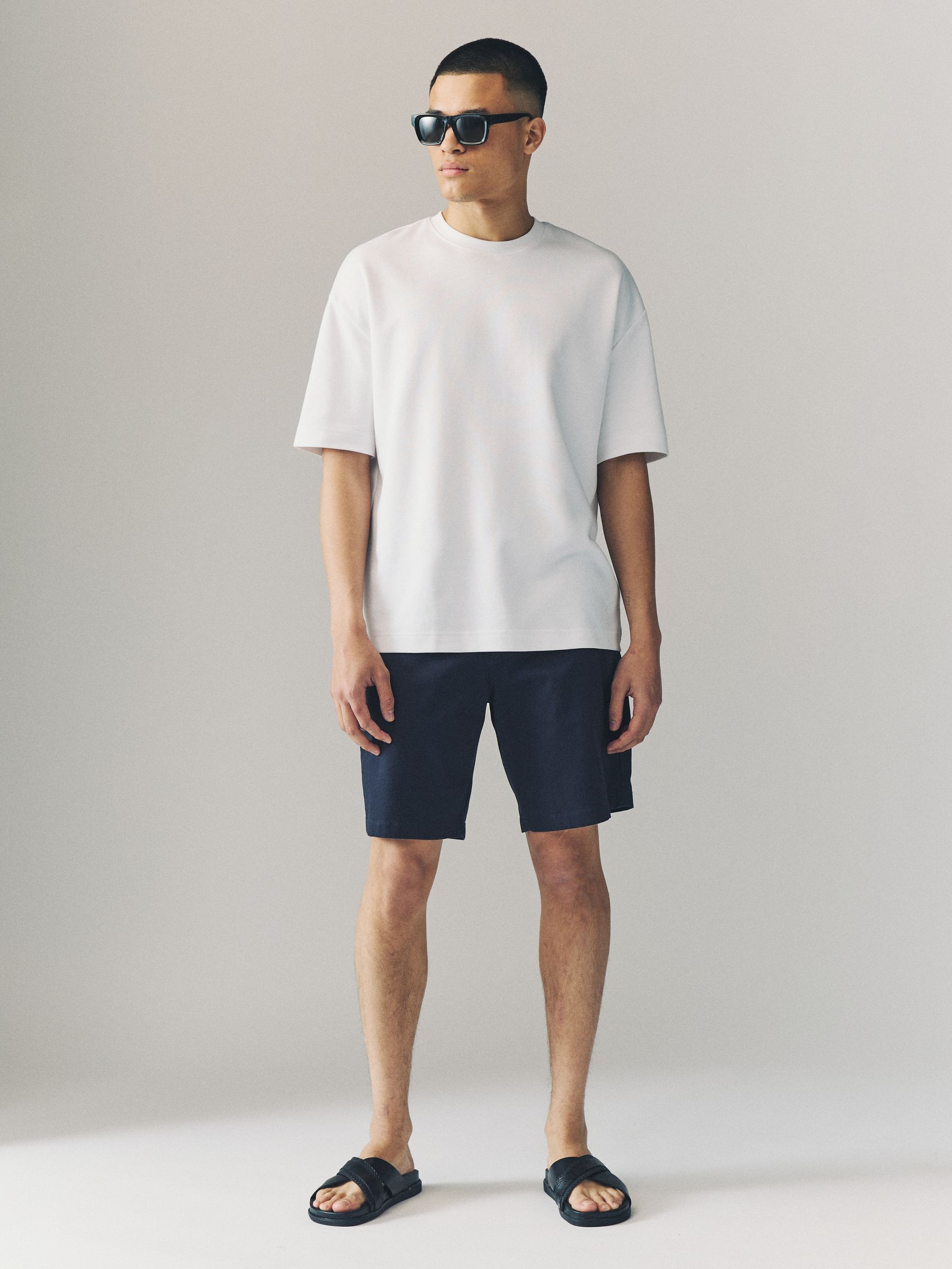 Buy Navy/Stone Relaxed Fit Stretch Chino Shorts 2 Pack from Next USA