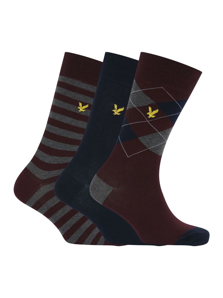 Lyle & Scott Blue Flanders 3 pack sock gift box. - Image 1 of 5