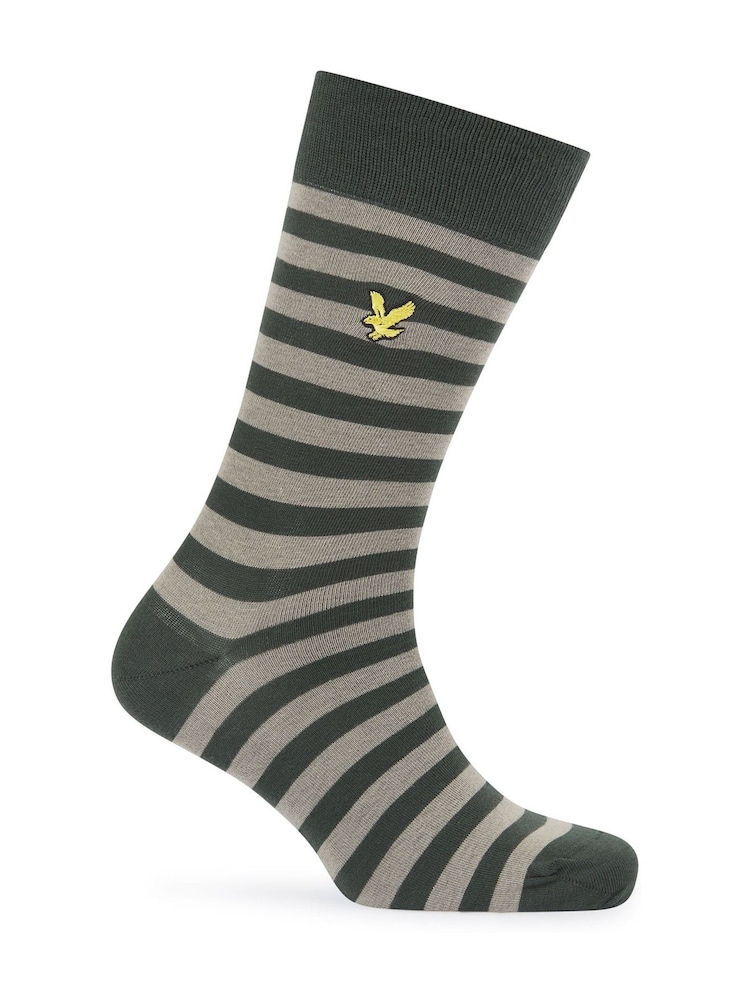 Lyle & Scott Green 3 Pack Barwood cotton Socks - Image 2 of 4