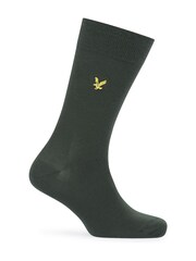 Lyle & Scott Green 3 Pack Barwood cotton Socks - Image 3 of 4