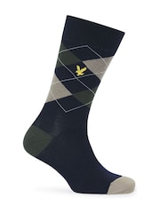 Lyle & Scott Green 3 Pack Barwood cotton Socks - Image 4 of 4