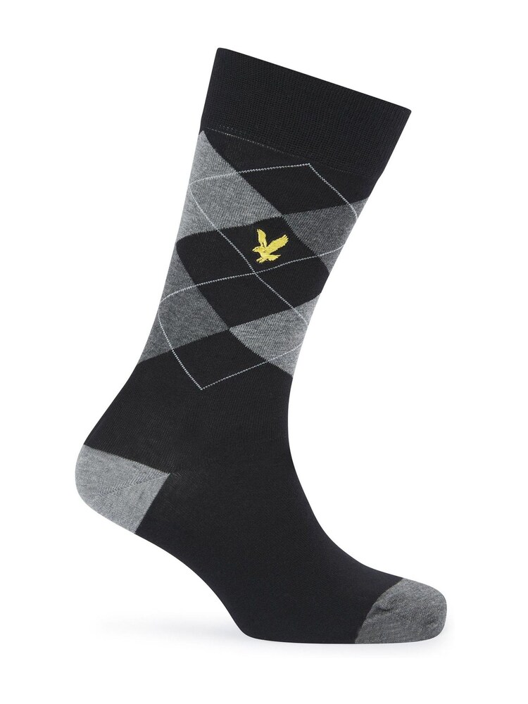 Lyle & Scott Grey 3 Pack Barwood cotton Socks - Image 4 of 4