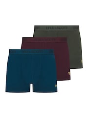 Lyle & Scott Blue Barclay Underwear Trunks 3 Pack - Image 1 of 6