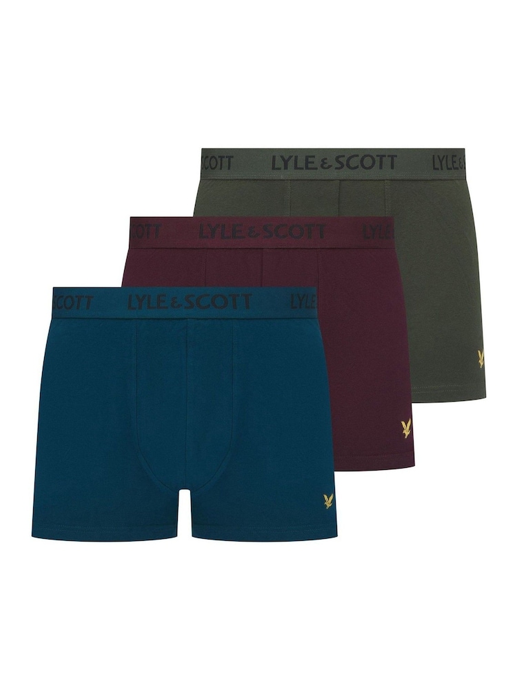 Lyle & Scott Blue Barclay Underwear Trunks 3 Pack - Image 1 of 6