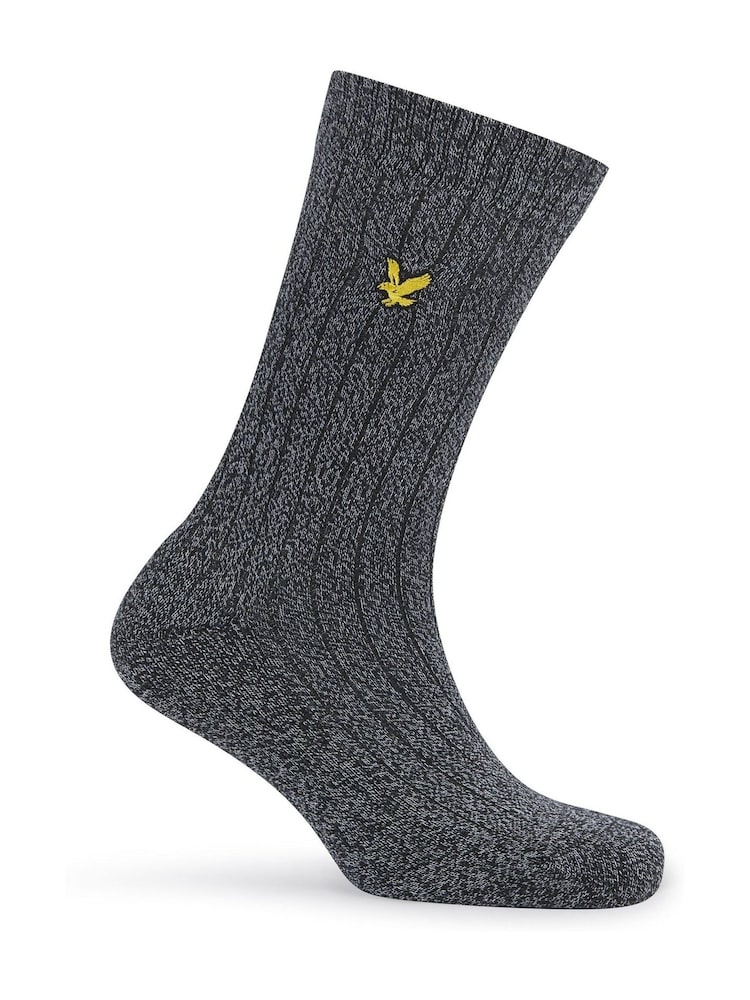 Lyle & Scott Black McGill  Winter Socks 3 Pack - Image 4 of 4