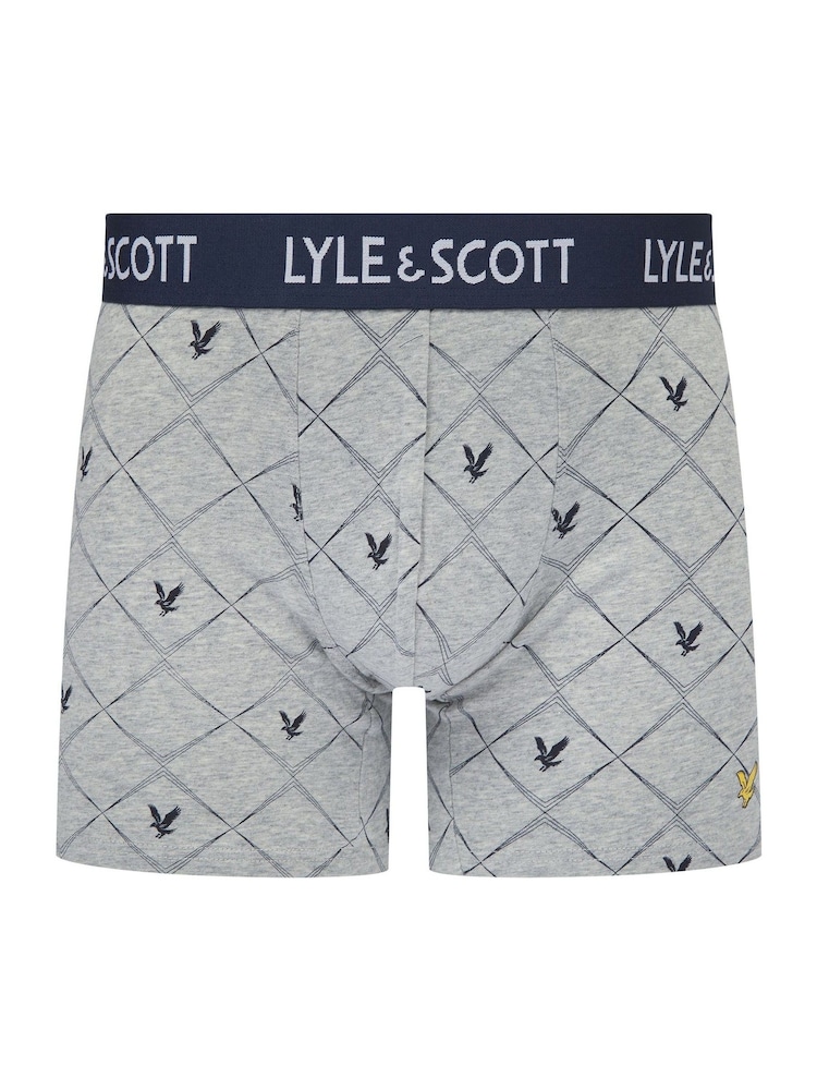 Lyle & Scott Blue Elliot Premium Underwear Trunks 3 Pack - Image 4 of 4