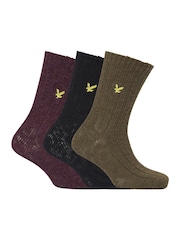 Lyle & Scott Black Forest Knit Socks 3 Pack - Image 1 of 4