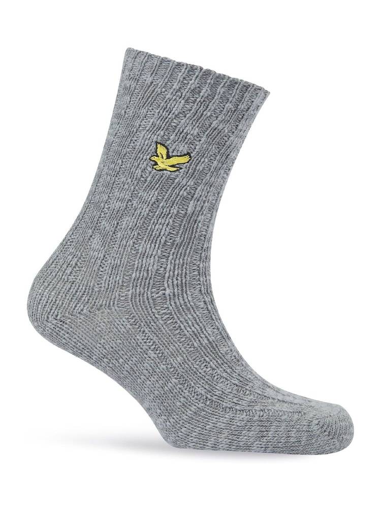 Lyle & Scott Blue Forest Knit Socks 3 Pack - Image 3 of 4