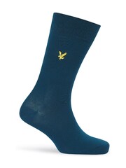 Lyle & Scott Blue 3 Pack Flint Cotton Dress Socks - Image 2 of 4
