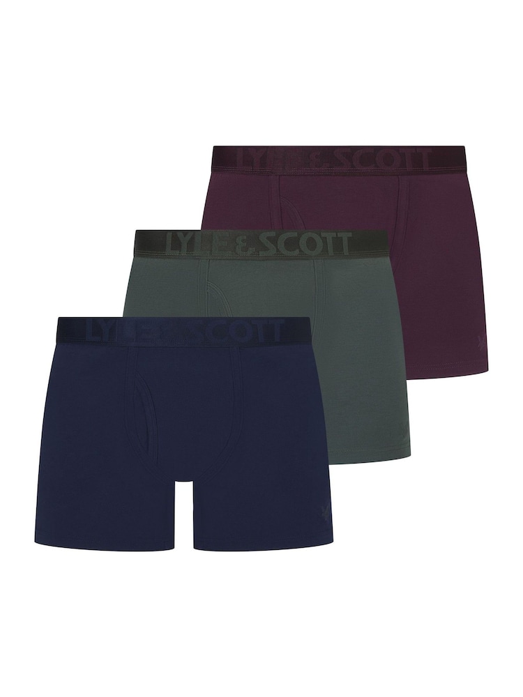 Lyle & Scott Blue Sutherland Premium Underwear Trunks 3 Pack - Image 1 of 4