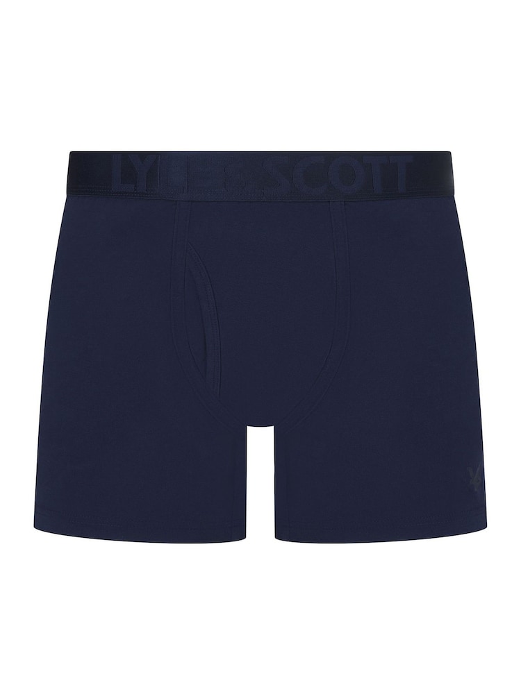 Lyle & Scott Blue Sutherland Premium Underwear Trunks 3 Pack - Image 4 of 4