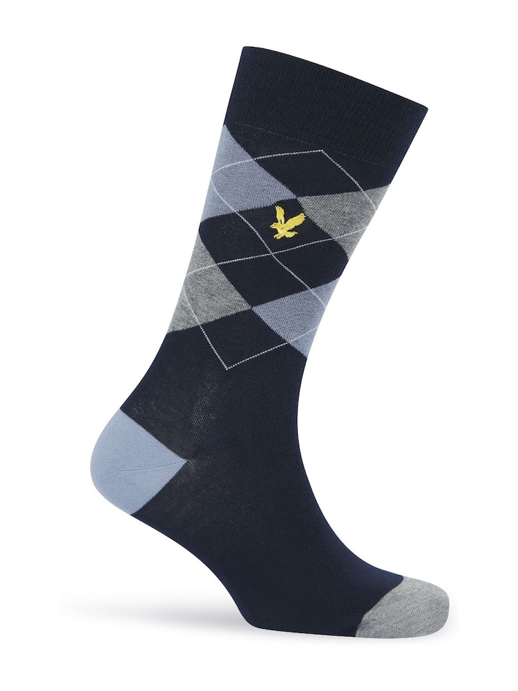 Lyle & Scott Black 5 pack Harold cotton socks - Image 6 of 6
