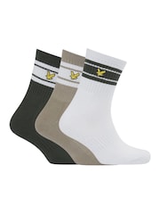 Lyle & Scott Green Grant Sports Socks 3 Pack - Image 1 of 4