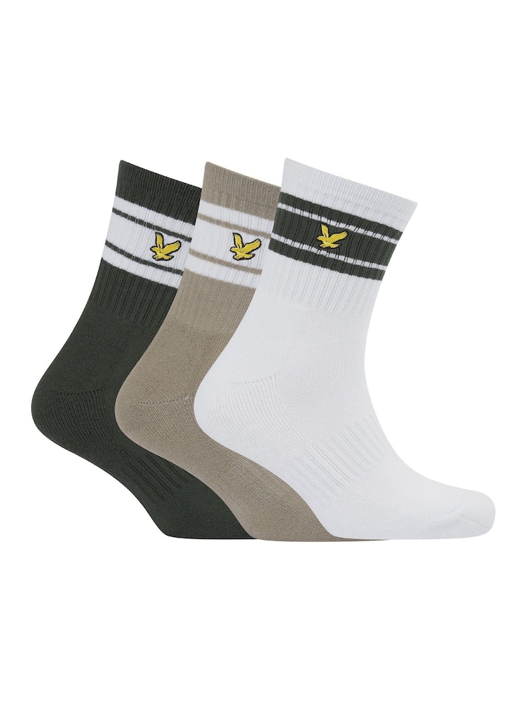 Lyle & Scott Green Grant Sports Socks 3 Pack - Image 1 of 4