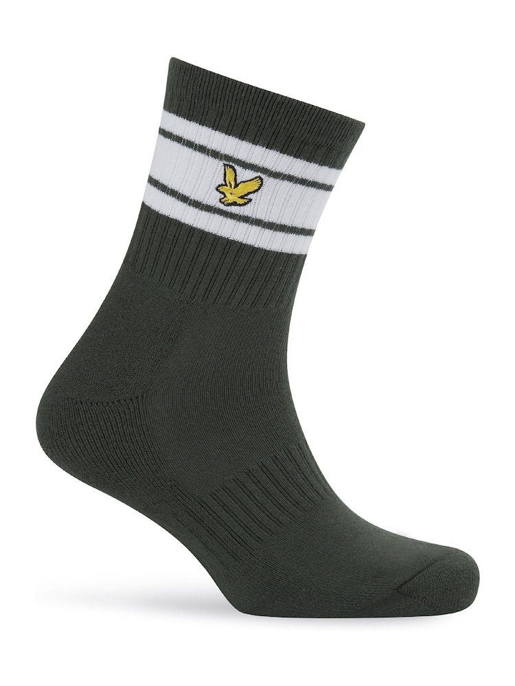 Lyle & Scott Green Grant Sports Socks 3 Pack - Image 4 of 4 Lyle & Scott Green Grant Sports Socks 3 Pack - Image 4 of 4