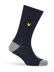 Lyle & Scott Blue Graham Cotton Socks 5 Pack - Image 4 of 6