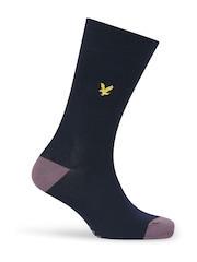 Lyle & Scott Blue Graham Cotton Socks 5 Pack - Image 5 of 6