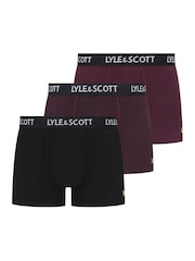 Lyle & Scott Black Hubert Premium Underwear Trunks 3 Pack - Image 1 of 4