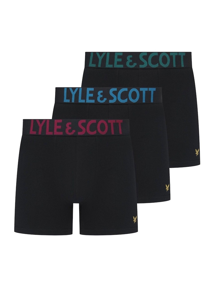Lyle & Scott Black Daniel Underwear Trunks 3 Pack - Image 1 of 4
