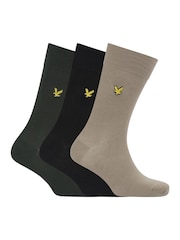 Lyle & Scott Black 3 Pack Angus Cotton Socks - Image 1 of 4