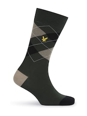 Lyle & Scott Green Timothy Socks Gift Box 6 Pack - Image 4 of 6