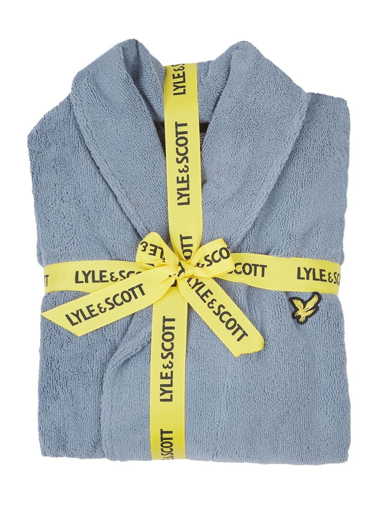Lyle & Scott Blue Chrome Lucas Bathrobe - Image 3 of 3