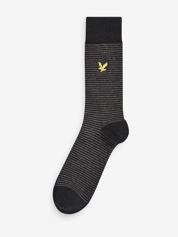 Lyle & Scott Black Liam Cotton Socks 5 Pack - Image 5 of 5 Lyle & Scott Black Liam Cotton Socks 5 Pack - Image 5 of 5
